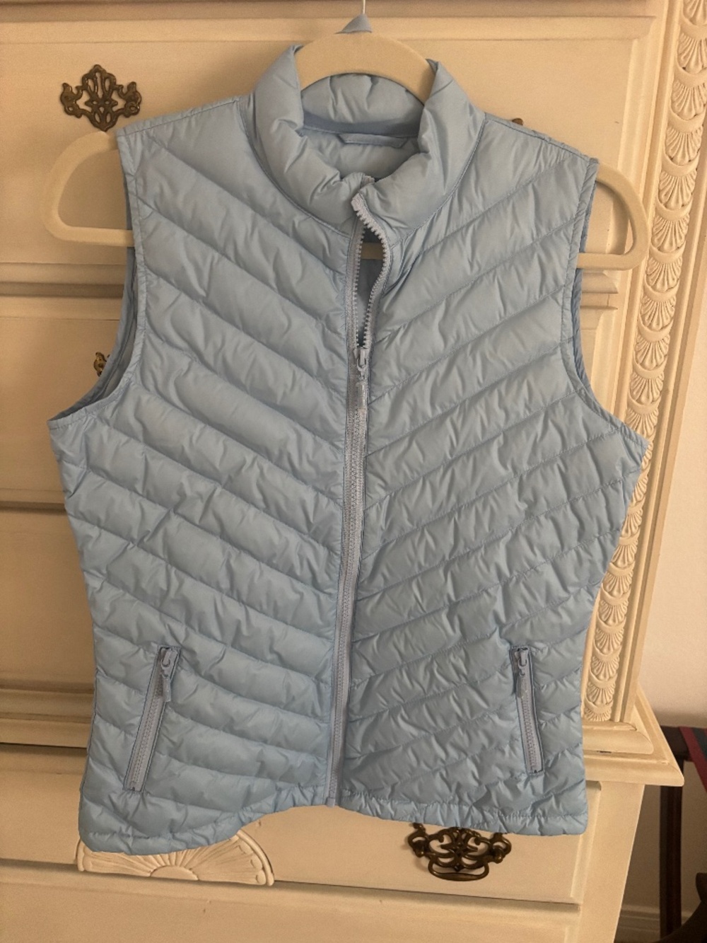 J. McLaughlin Light Blue Quilted Puffer Vest Size XXS